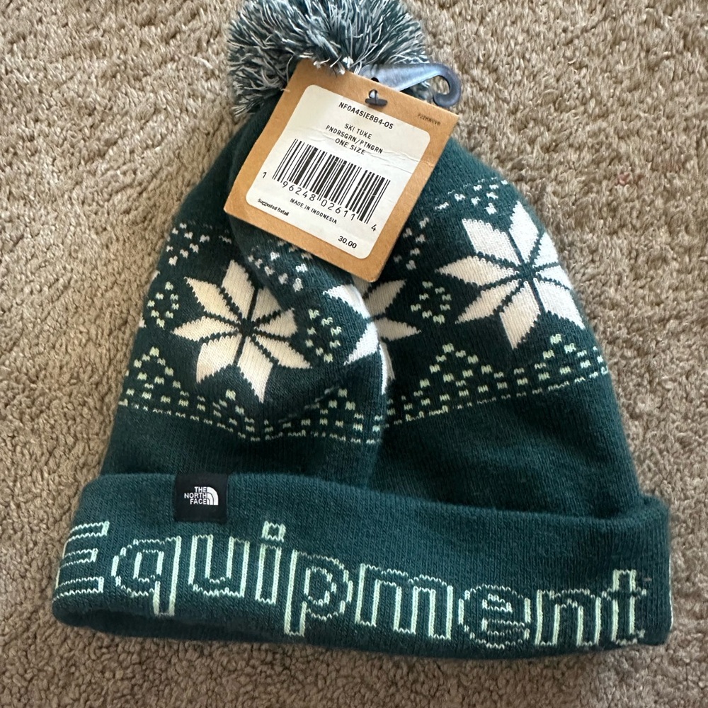 The North Face Teal Snowflake Beanie